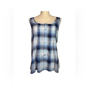 Torrid size 0 Blue Plaid Sleeveless Tank Top Women’s Size L